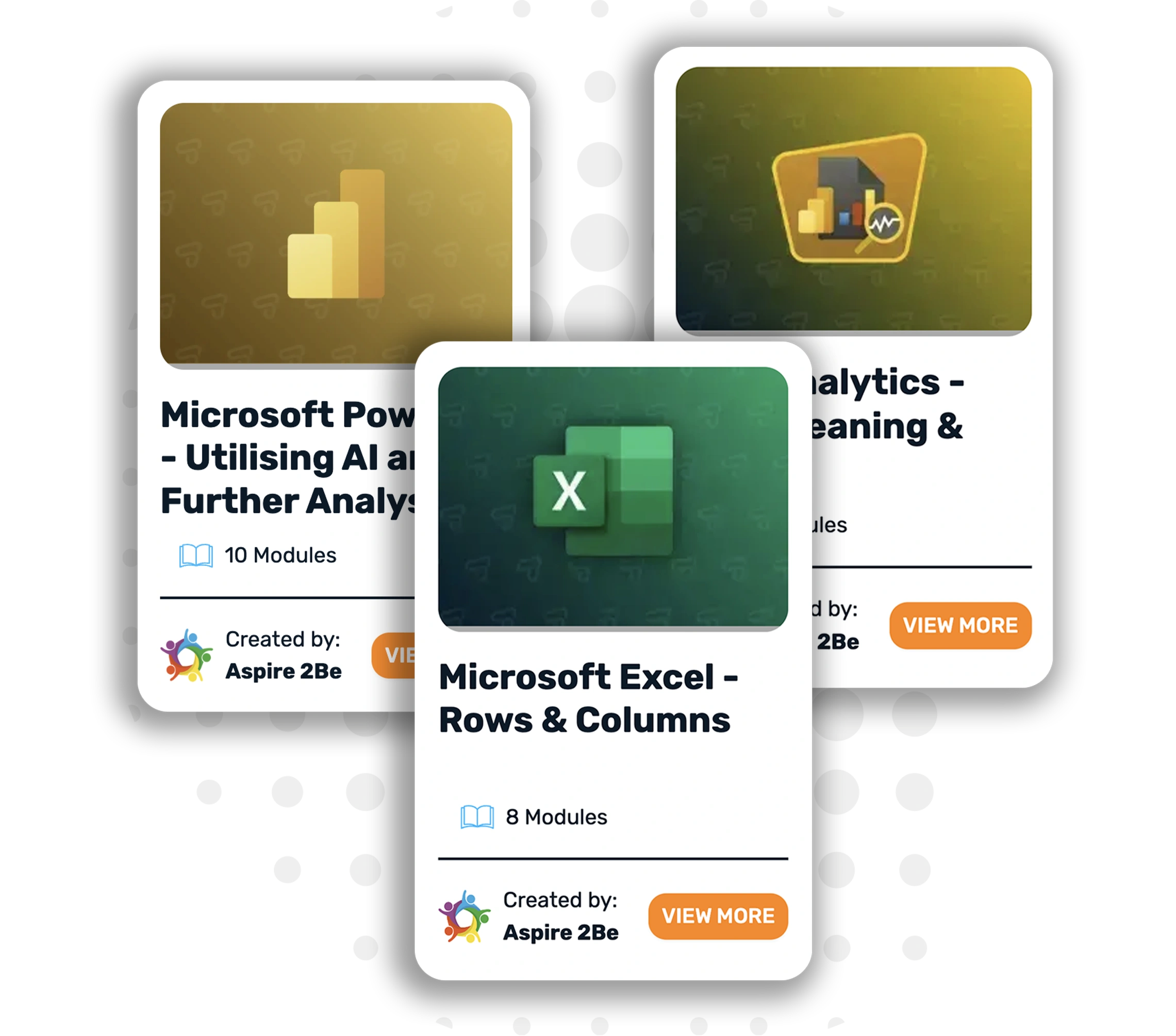 Aspire360 LMS course page header featuring various course categories and personalised learning paths.