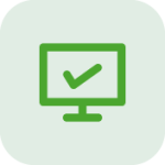Aspire360 green computer monitor with tick icon