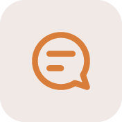 Aspire360 orange speech chat bubble icon