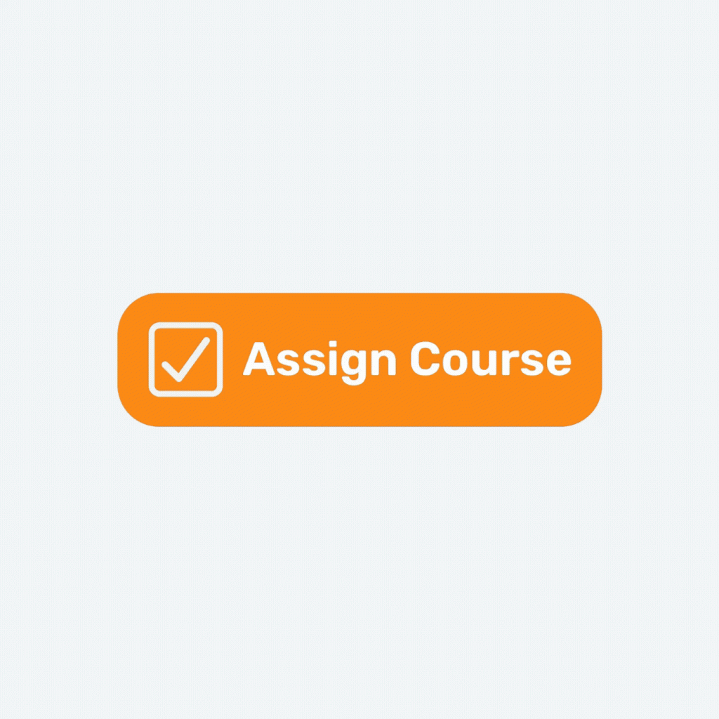 Orange button that says "assign course" being clicked by a cursor